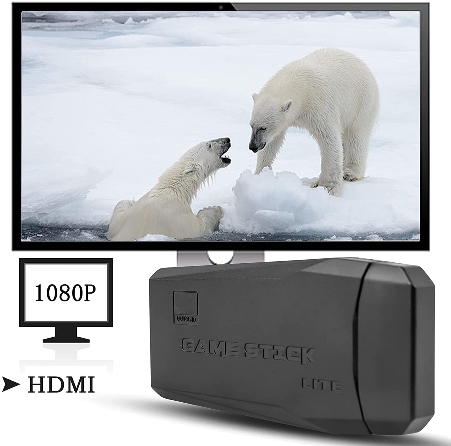 Viart Creation™ Video Games for Kids Wireless 4GB Video Game for Kids, 4k Ultra HD Classic Games Console Built in 10000 Game in TF Card, 9 Emulator Console, HDMI Output TV Video Game Console Black